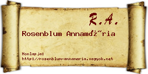 Rosenblum Annamária névjegykártya